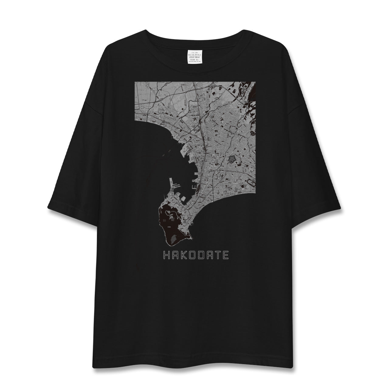 【函館2（北海道）】地図柄ビッグシルエットTシャツ