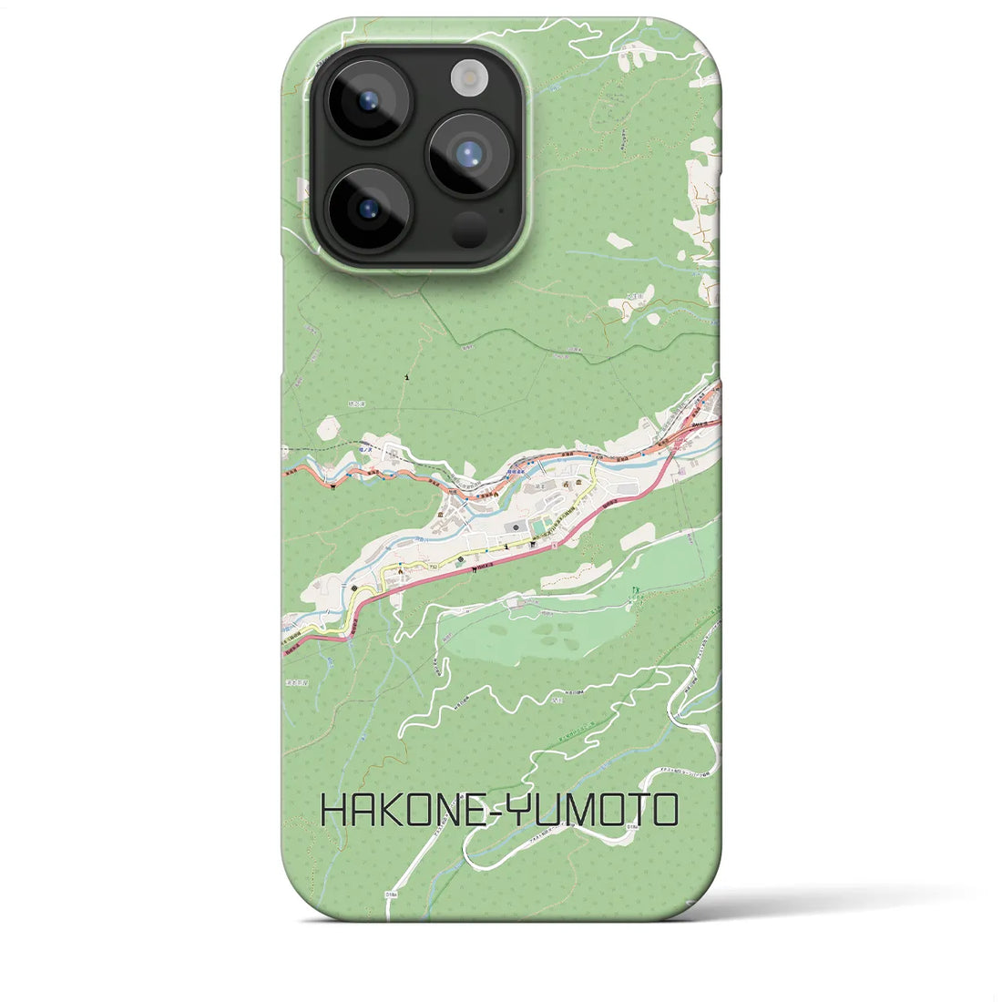 【箱根湯本】地図柄iPhoneケース（バックカバータイプ・ナチュラル）iPhone 15 Pro Max 用