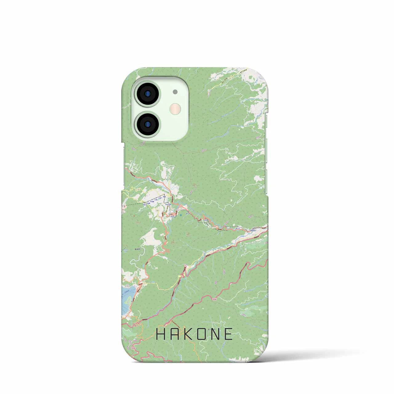 【箱根】地図柄iPhoneケース（バックカバータイプ・ナチュラル）iPhone 12 mini 用
