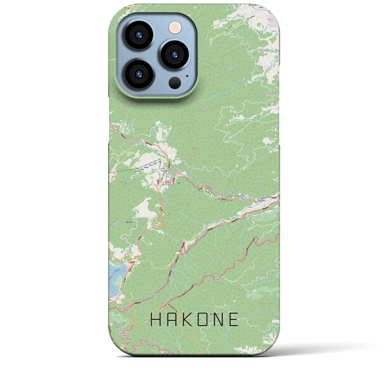 【箱根】地図柄iPhoneケース（バックカバータイプ・ナチュラル）iPhone 13 Pro Max 用