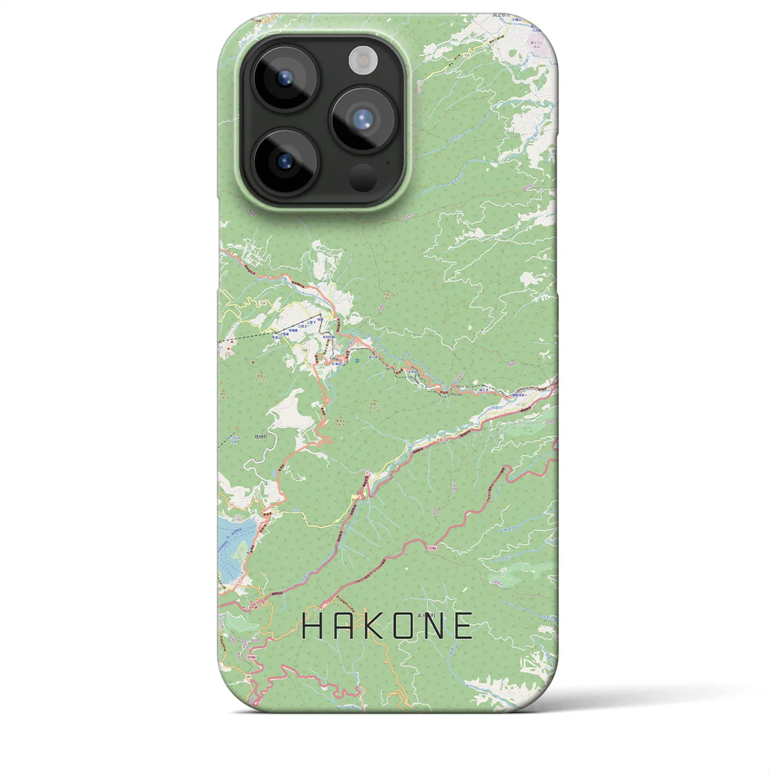 【箱根】地図柄iPhoneケース（バックカバータイプ・ナチュラル）iPhone 15 Pro Max 用