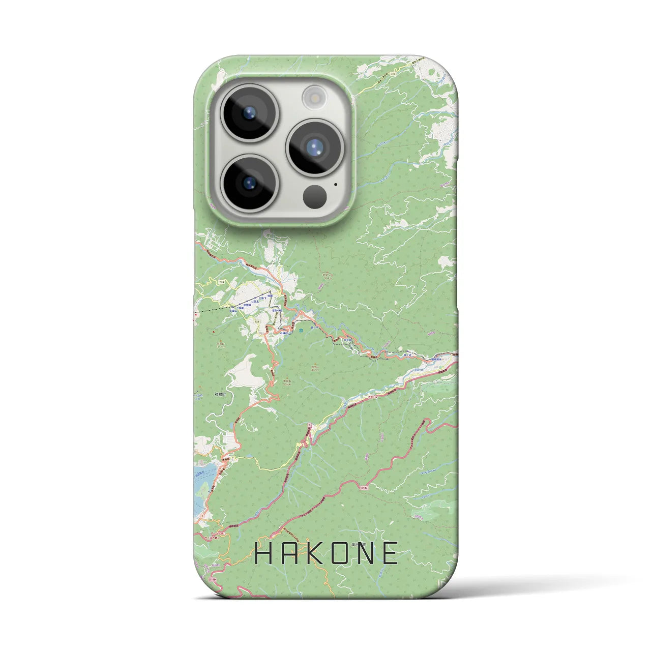 【箱根】地図柄iPhoneケース（バックカバータイプ・ナチュラル）iPhone 15 Pro 用