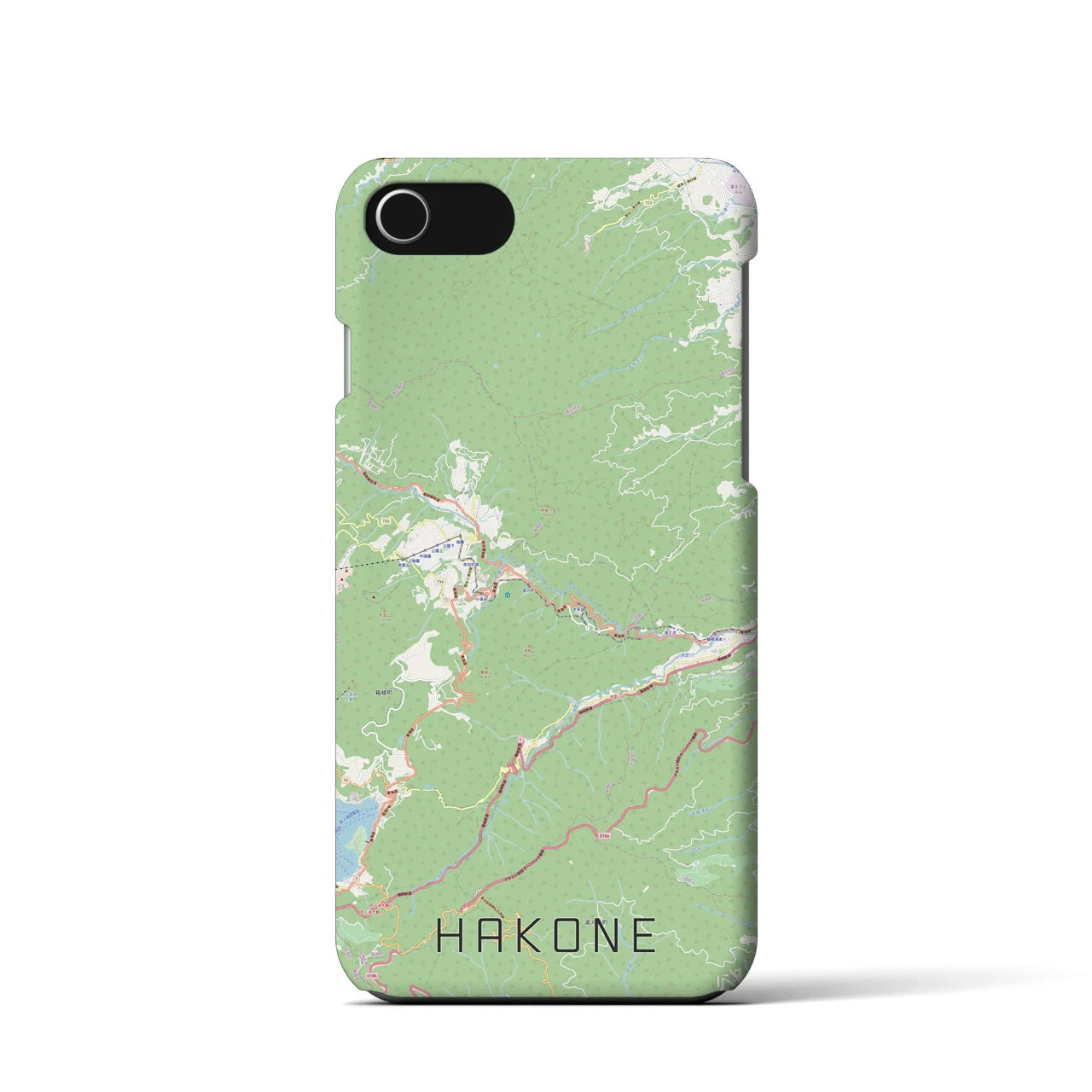 【箱根】地図柄iPhoneケース（バックカバータイプ・ナチュラル）iPhone SE（第3 / 第2世代） / 8 / 7 / 6s / 6 用