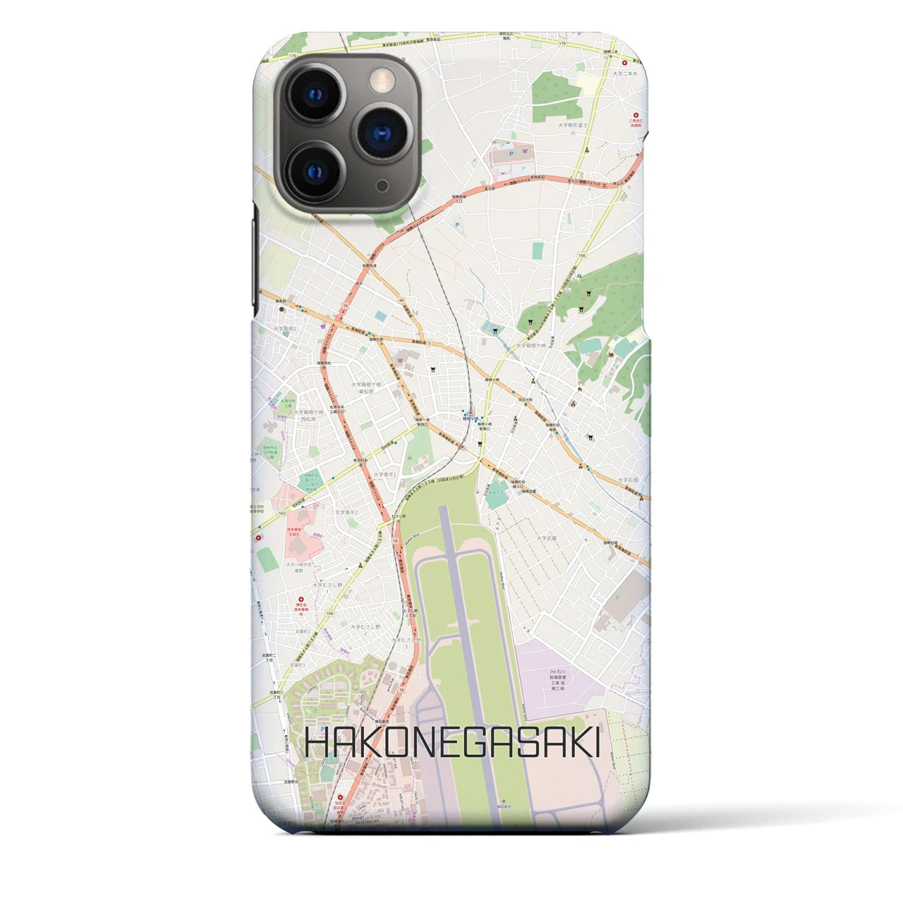 【箱根ケ崎】地図柄iPhoneケース（バックカバータイプ・ナチュラル）iPhone 11 Pro Max 用