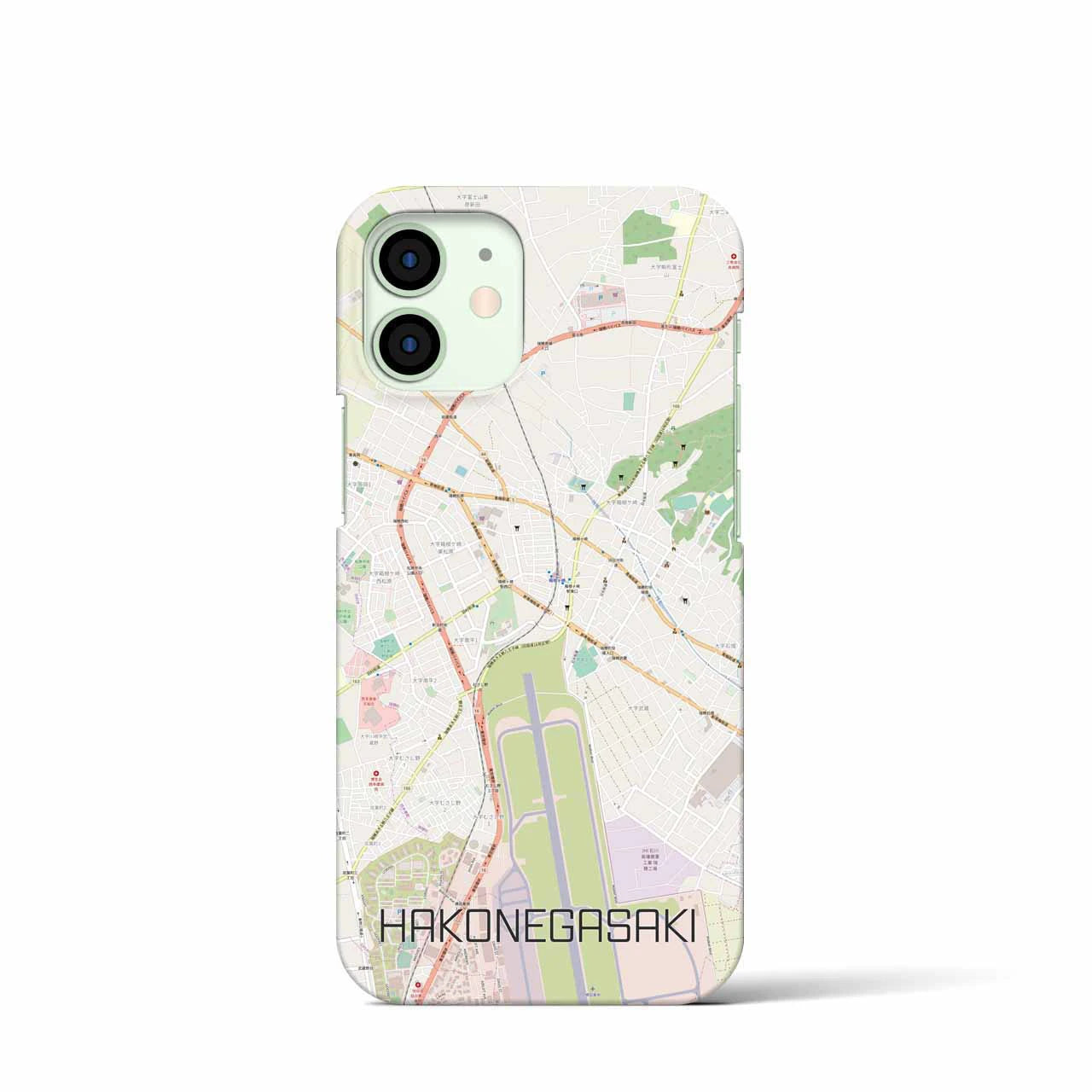 【箱根ケ崎】地図柄iPhoneケース（バックカバータイプ・ナチュラル）iPhone 12 mini 用