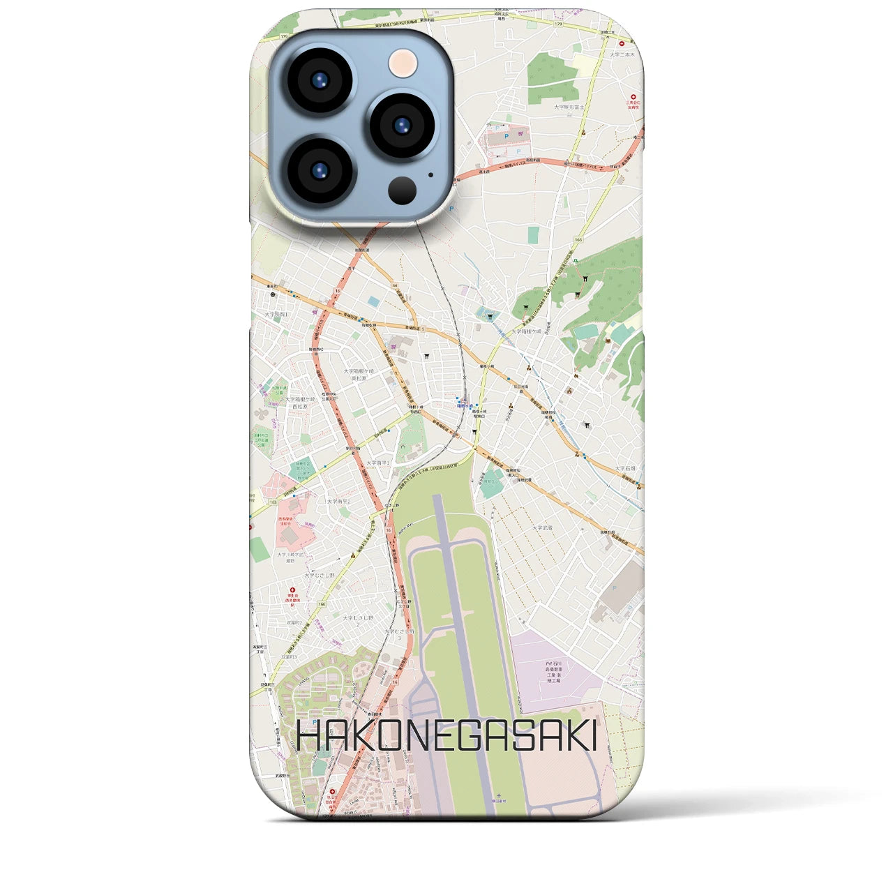 【箱根ケ崎】地図柄iPhoneケース（バックカバータイプ・ナチュラル）iPhone 13 Pro Max 用