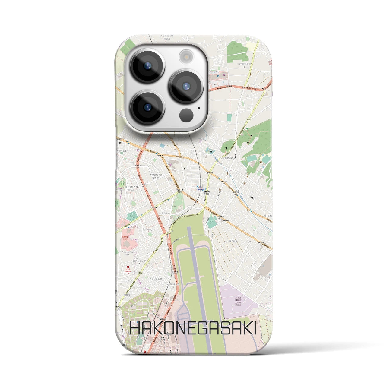 【箱根ケ崎】地図柄iPhoneケース（バックカバータイプ・ナチュラル）iPhone 14 Pro 用