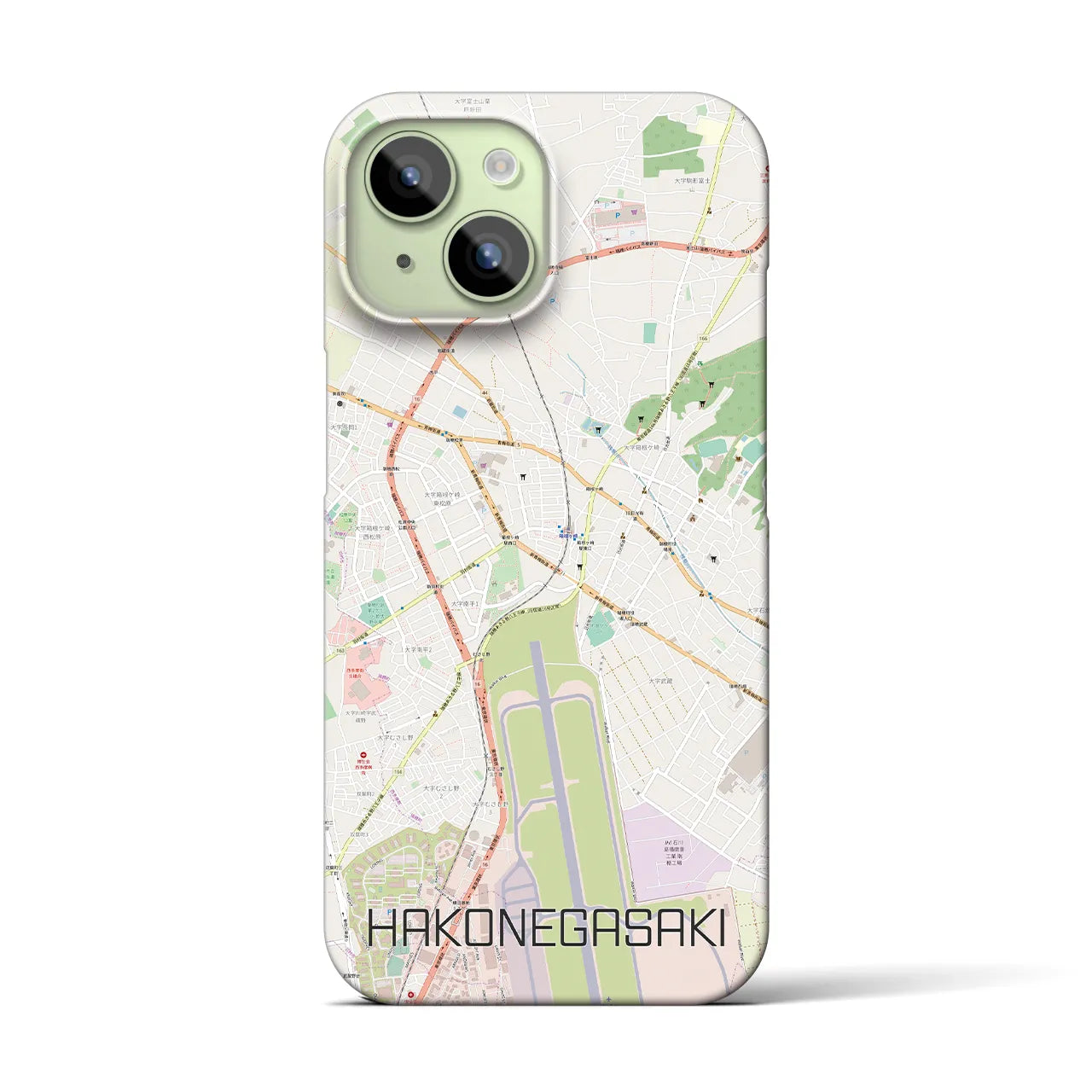 【箱根ケ崎】地図柄iPhoneケース（バックカバータイプ・ナチュラル）iPhone 15 用