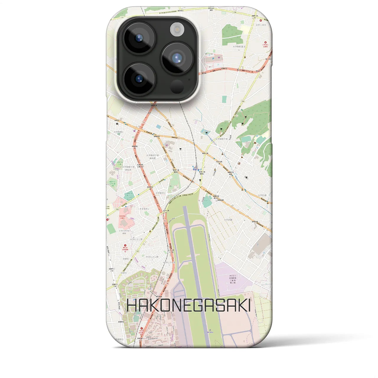 【箱根ケ崎】地図柄iPhoneケース（バックカバータイプ・ナチュラル）iPhone 15 Pro Max 用