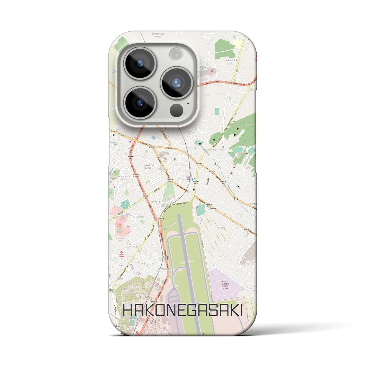 【箱根ケ崎】地図柄iPhoneケース（バックカバータイプ・ナチュラル）iPhone 15 Pro 用