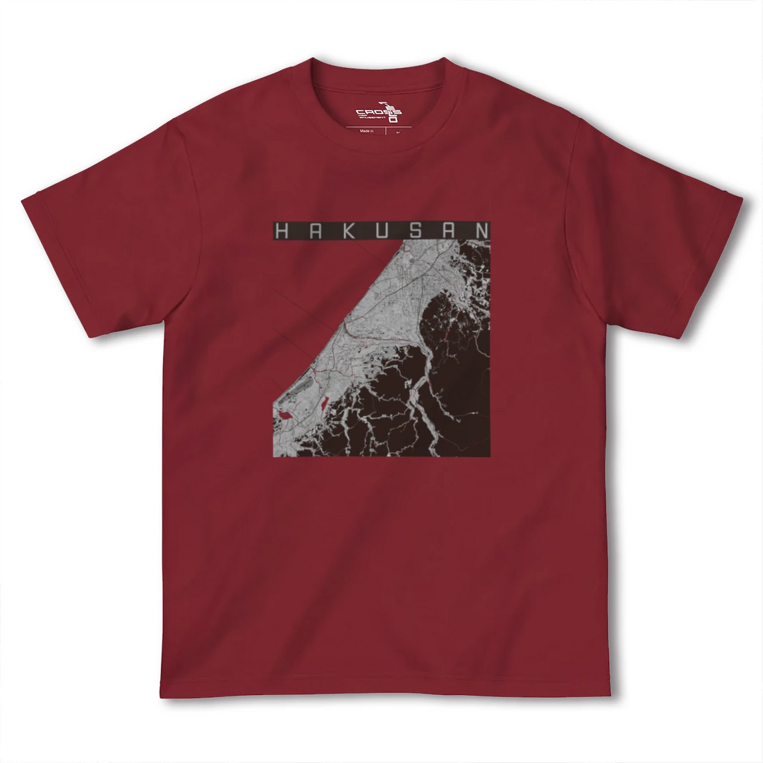 【白山(石川県)(石川県)】地図柄ヘビーウェイトTシャツ