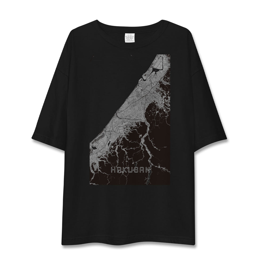 【白山（石川県）（石川県）】地図柄ビッグシルエットTシャツ