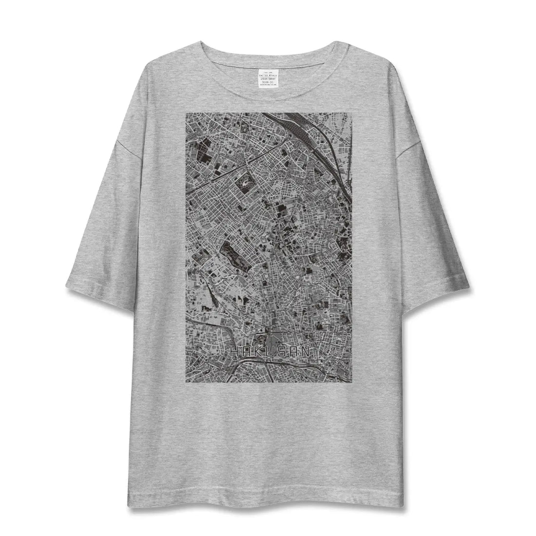 【白山（東京都）】地図柄ビッグシルエットTシャツ
