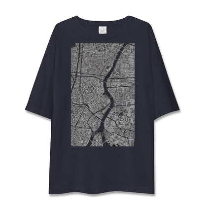 【浜町（東京都）】地図柄ビッグシルエットTシャツ