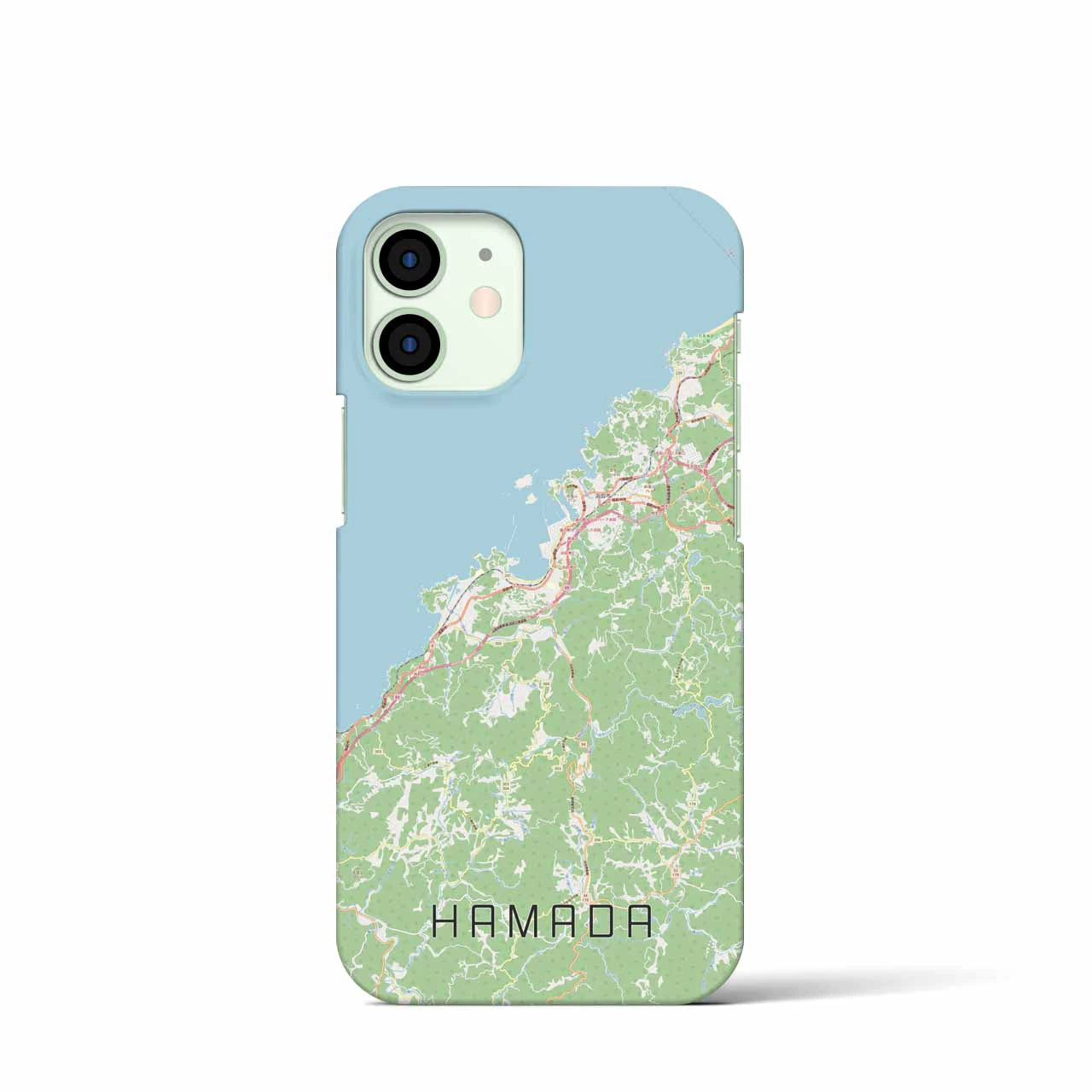 【浜田】地図柄iPhoneケース（バックカバータイプ・ナチュラル）iPhone 12 mini 用