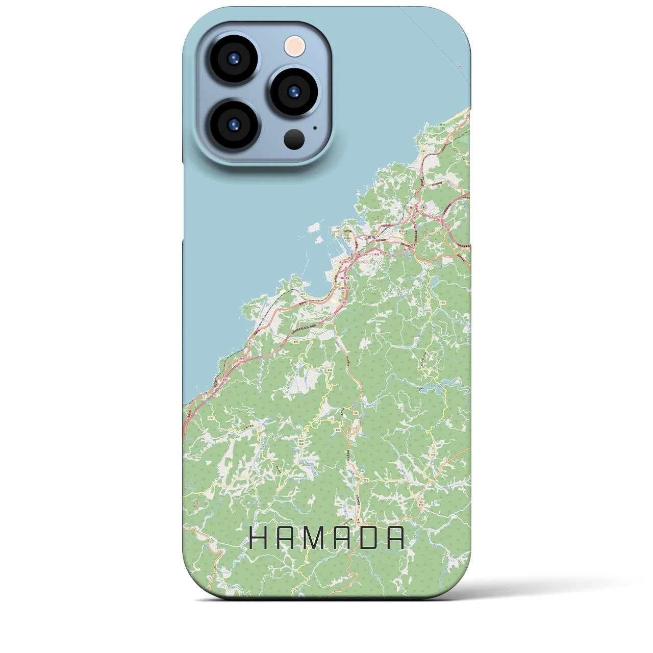 【浜田】地図柄iPhoneケース（バックカバータイプ・ナチュラル）iPhone 13 Pro Max 用