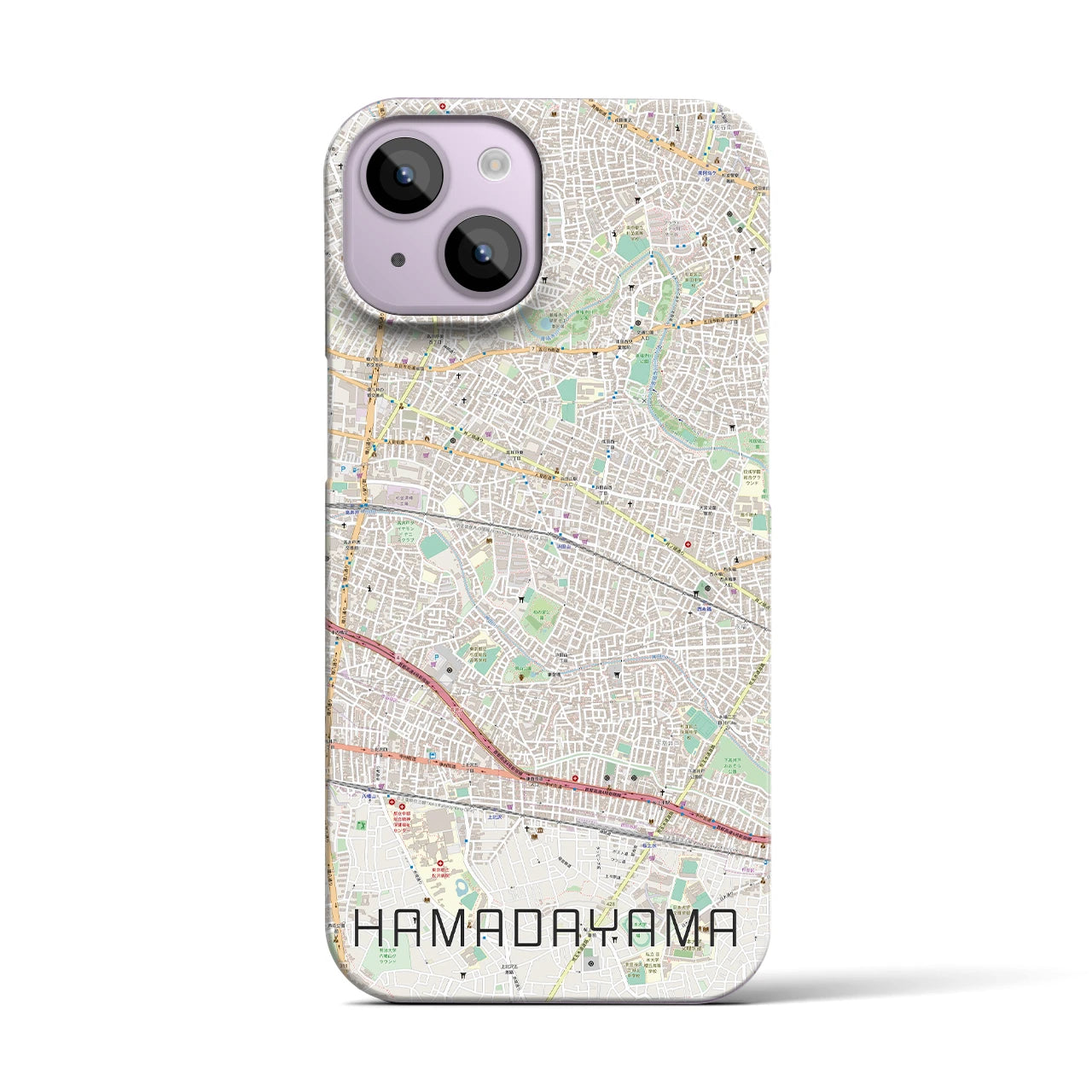 【浜田山】地図柄iPhoneケース（バックカバータイプ・ナチュラル）iPhone 14 用