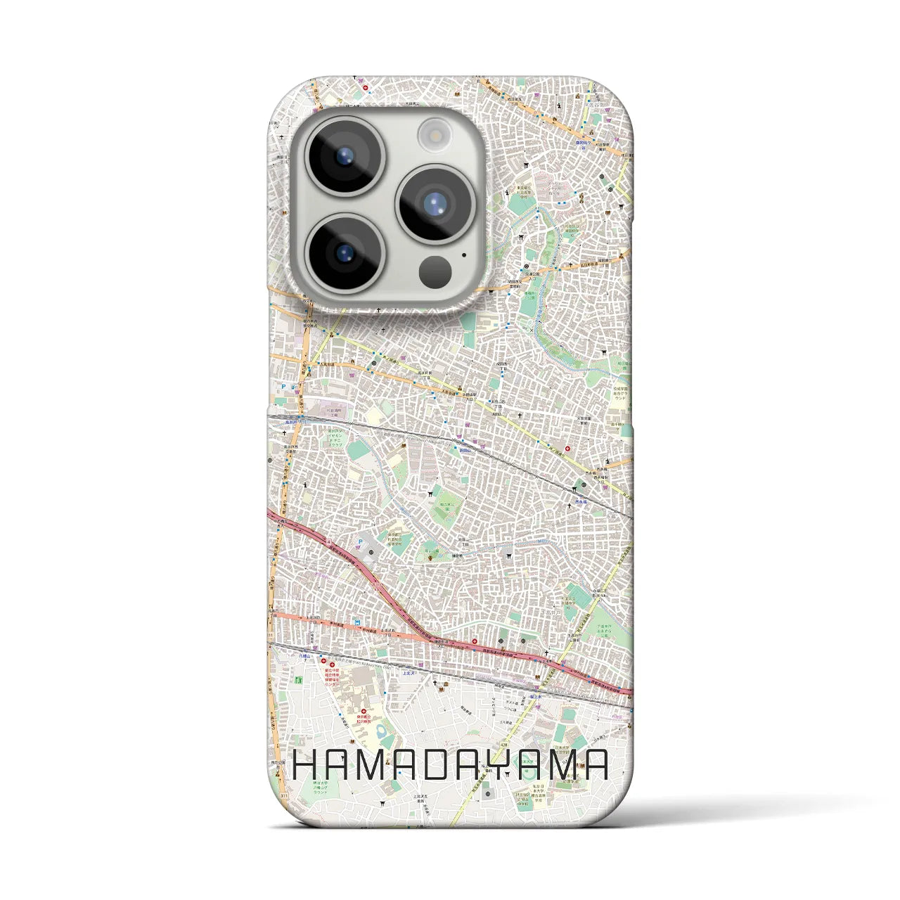 【浜田山】地図柄iPhoneケース（バックカバータイプ・ナチュラル）iPhone 15 Pro 用