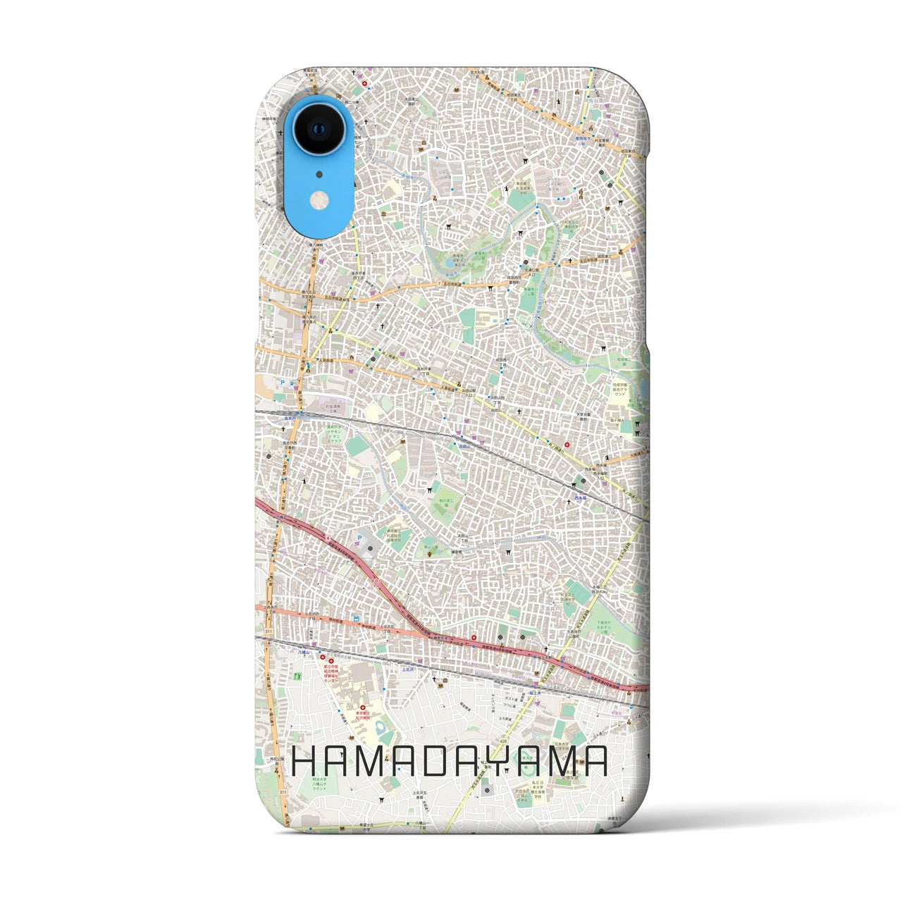 【浜田山】地図柄iPhoneケース（バックカバータイプ・ナチュラル）iPhone XR 用