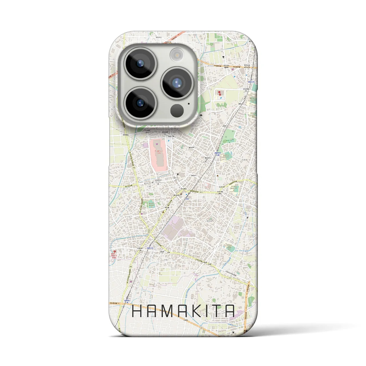 【浜北】地図柄iPhoneケース（バックカバータイプ・ナチュラル）iPhone 15 Pro 用