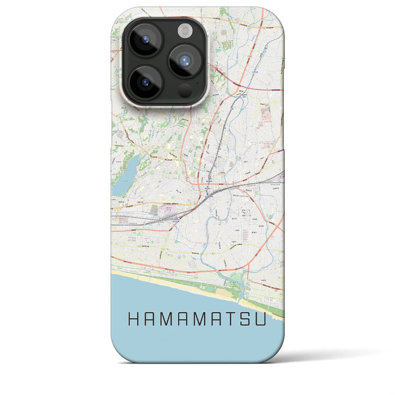 【浜松】地図柄iPhoneケース（バックカバータイプ・ナチュラル）iPhone 15 Pro Max 用