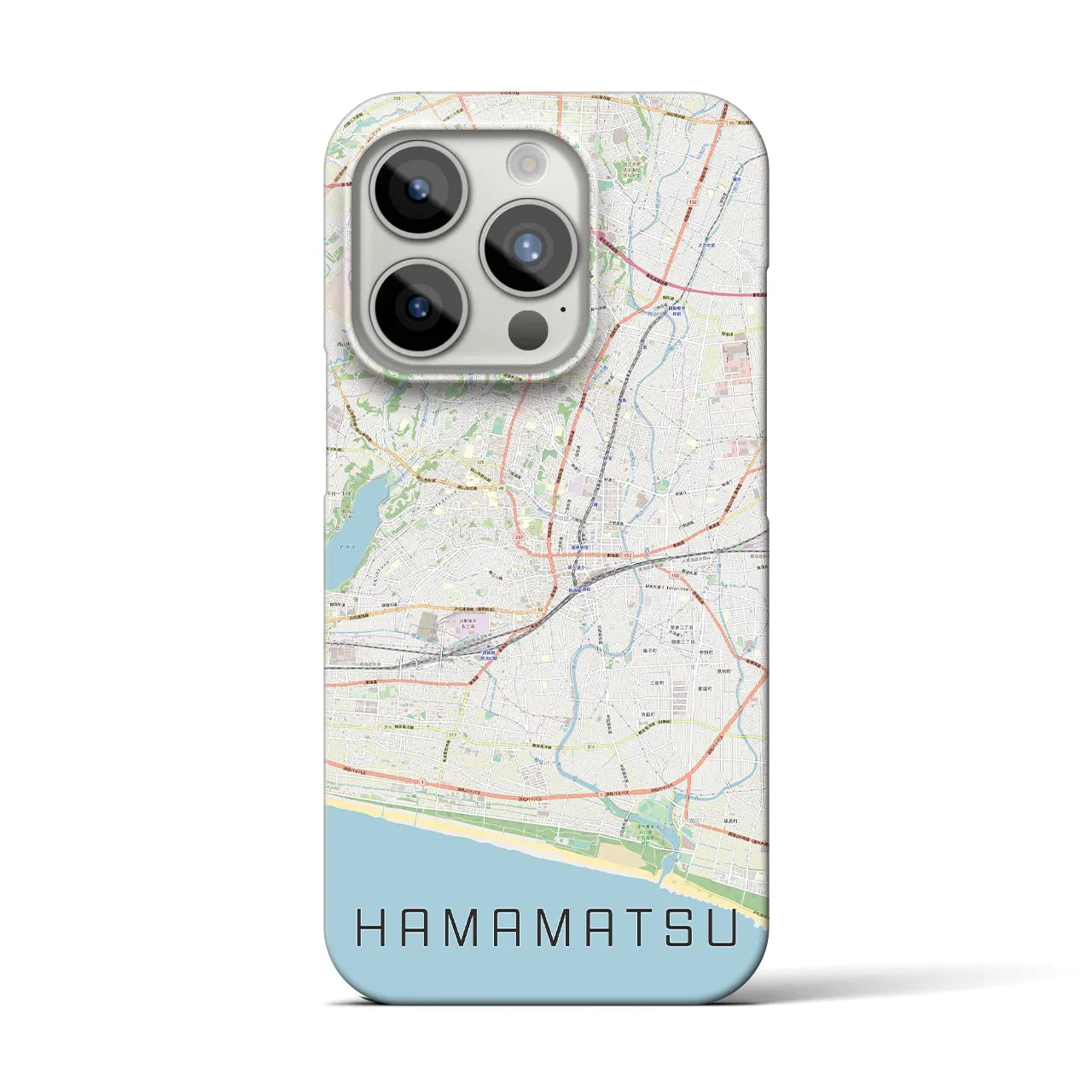 【浜松】地図柄iPhoneケース（バックカバータイプ・ナチュラル）iPhone 15 Pro 用