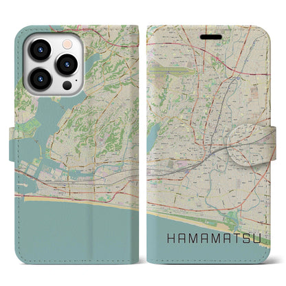 【浜松（静岡県）】地図柄iPhoneケース（手帳タイプ）ナチュラル・iPhone 13 Pro 用