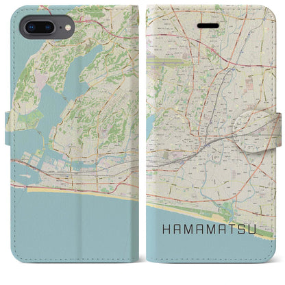 【浜松（静岡県）】地図柄iPhoneケース（手帳タイプ）ナチュラル・iPhone 8Plus /7Plus / 6sPlus / 6Plus 用