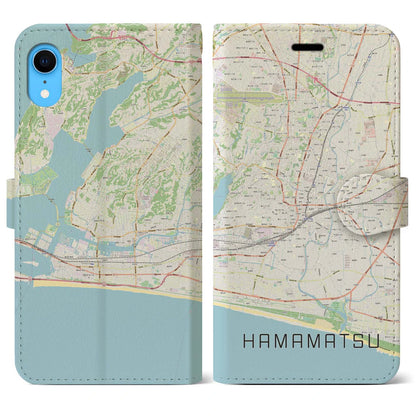 【浜松（静岡県）】地図柄iPhoneケース（手帳タイプ）ナチュラル・iPhone XR 用