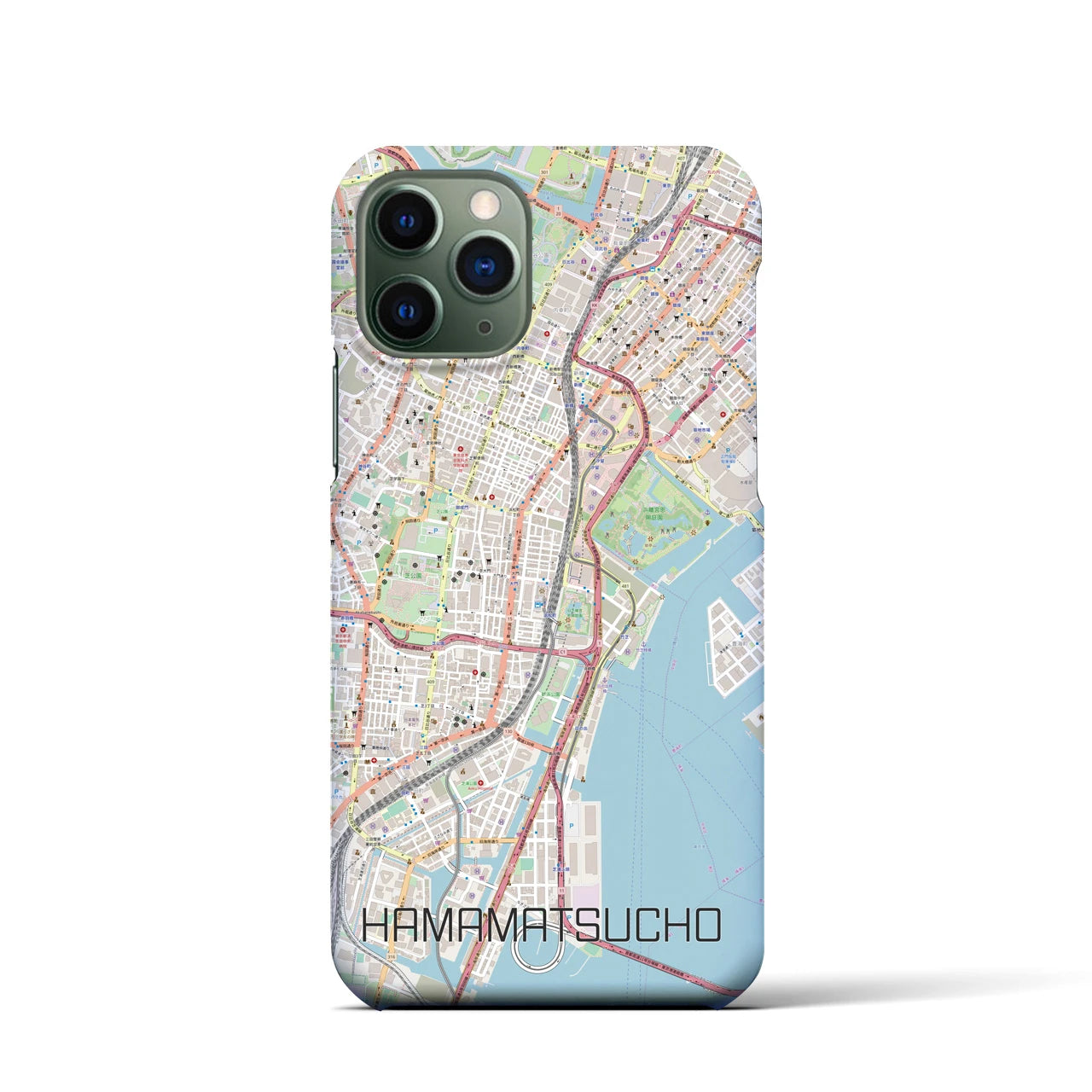 【浜松町】地図柄iPhoneケース（バックカバータイプ・ナチュラル）iPhone 11 Pro 用