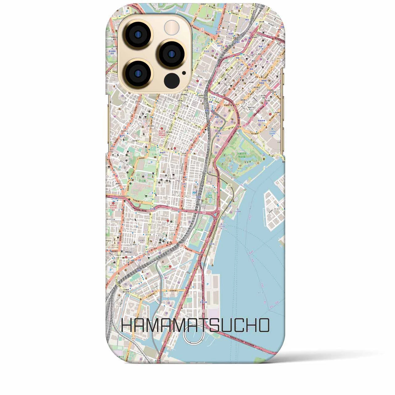 【浜松町】地図柄iPhoneケース（バックカバータイプ・ナチュラル）iPhone 12 Pro Max 用