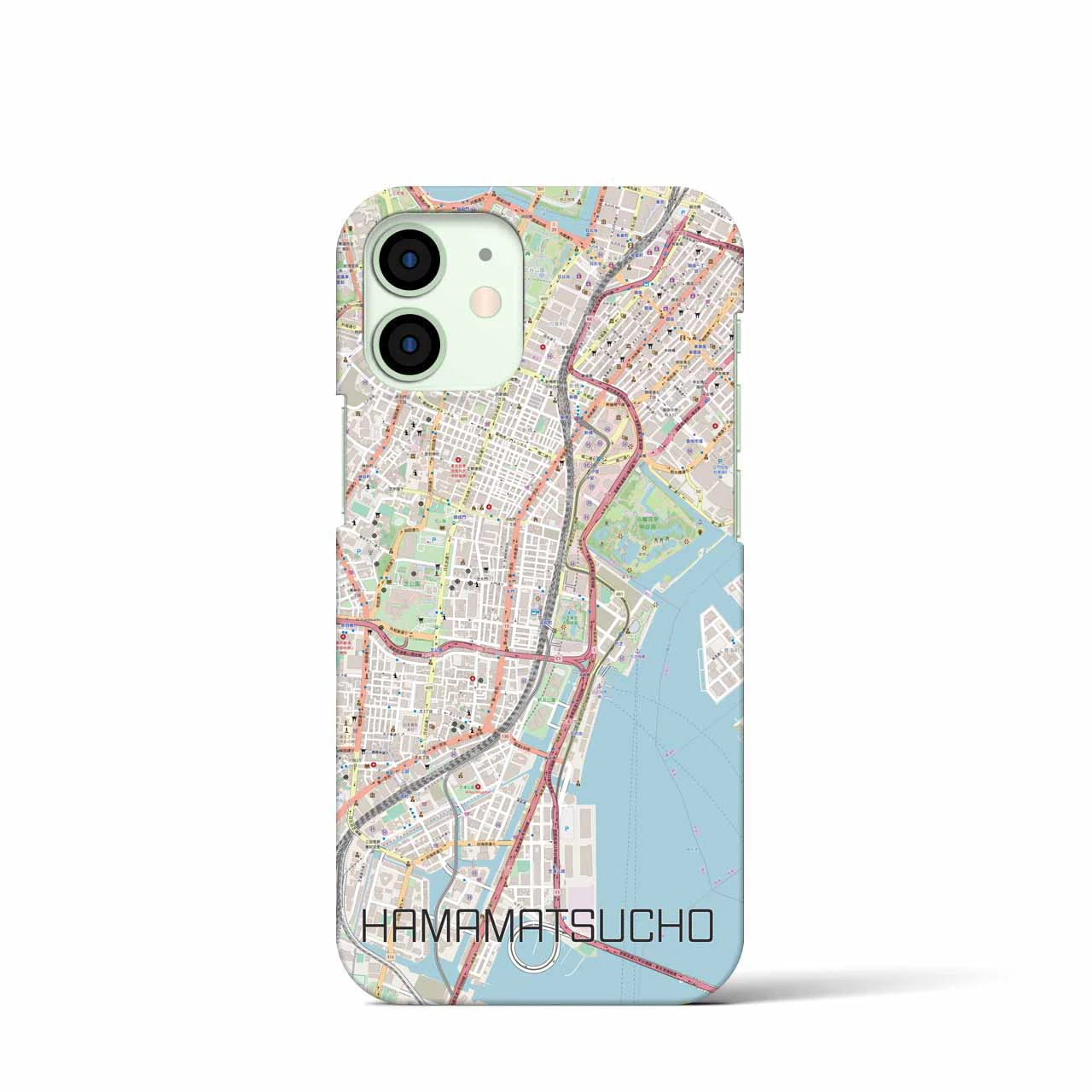 【浜松町】地図柄iPhoneケース（バックカバータイプ・ナチュラル）iPhone 12 mini 用