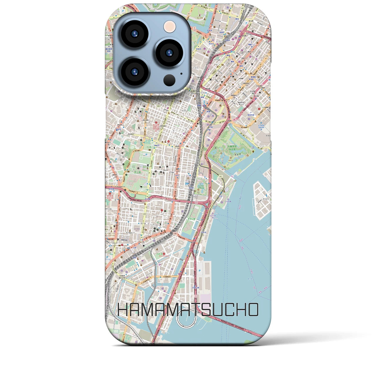 【浜松町】地図柄iPhoneケース（バックカバータイプ・ナチュラル）iPhone 13 Pro Max 用