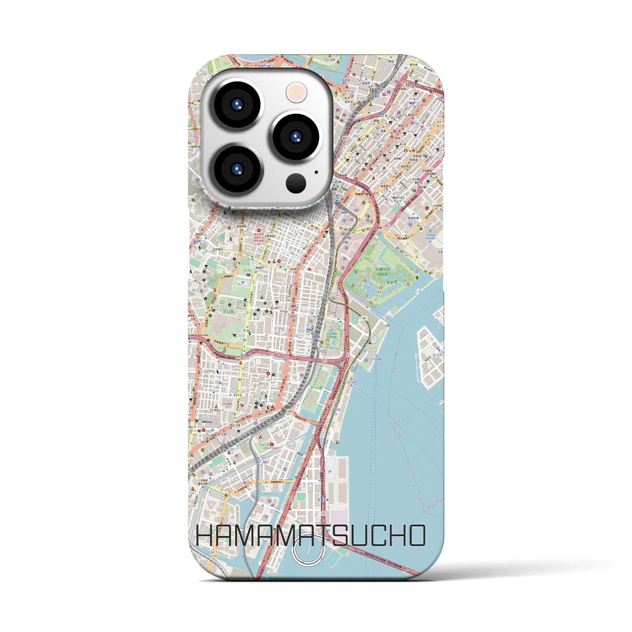 【浜松町】地図柄iPhoneケース（バックカバータイプ・ナチュラル）iPhone 13 Pro 用