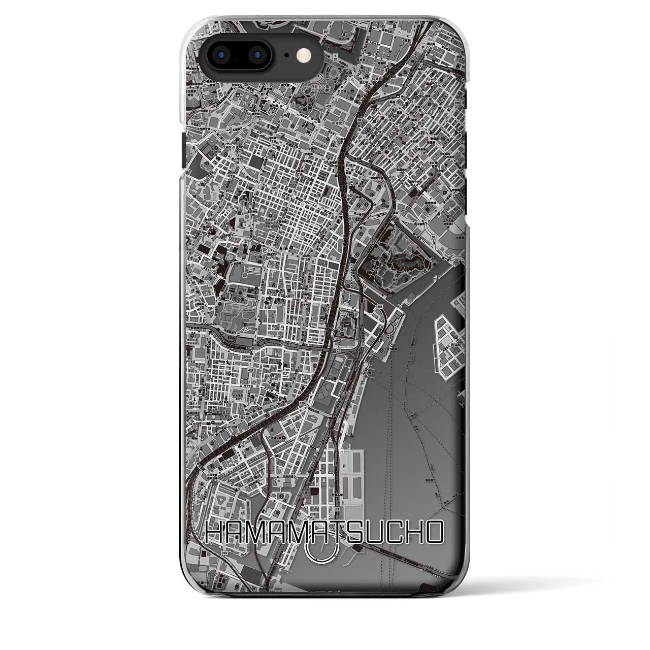 【浜松町】地図柄iPhoneケース（クリアタイプ・モノトーン）iPhone 8Plus /7Plus / 6sPlus / 6Plus 用