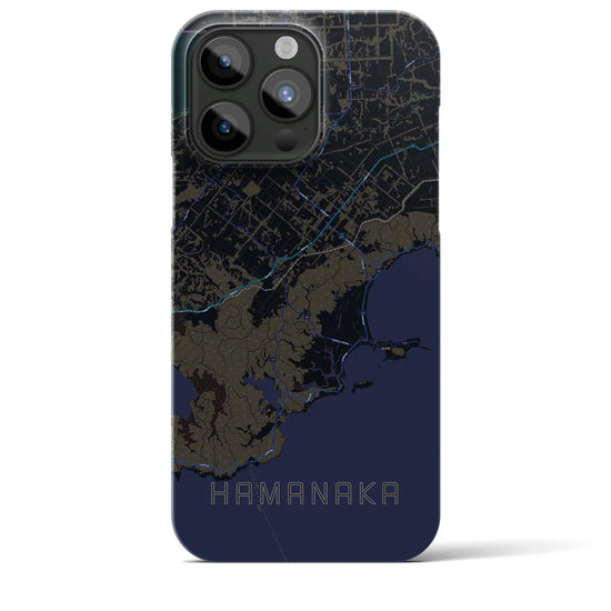 【浜中】地図柄iPhoneケース（バックカバータイプ・ブラック）iPhone 15 Pro Max 用