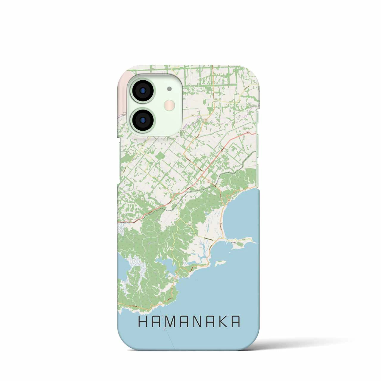 【浜中】地図柄iPhoneケース（バックカバータイプ・ナチュラル）iPhone 12 mini 用