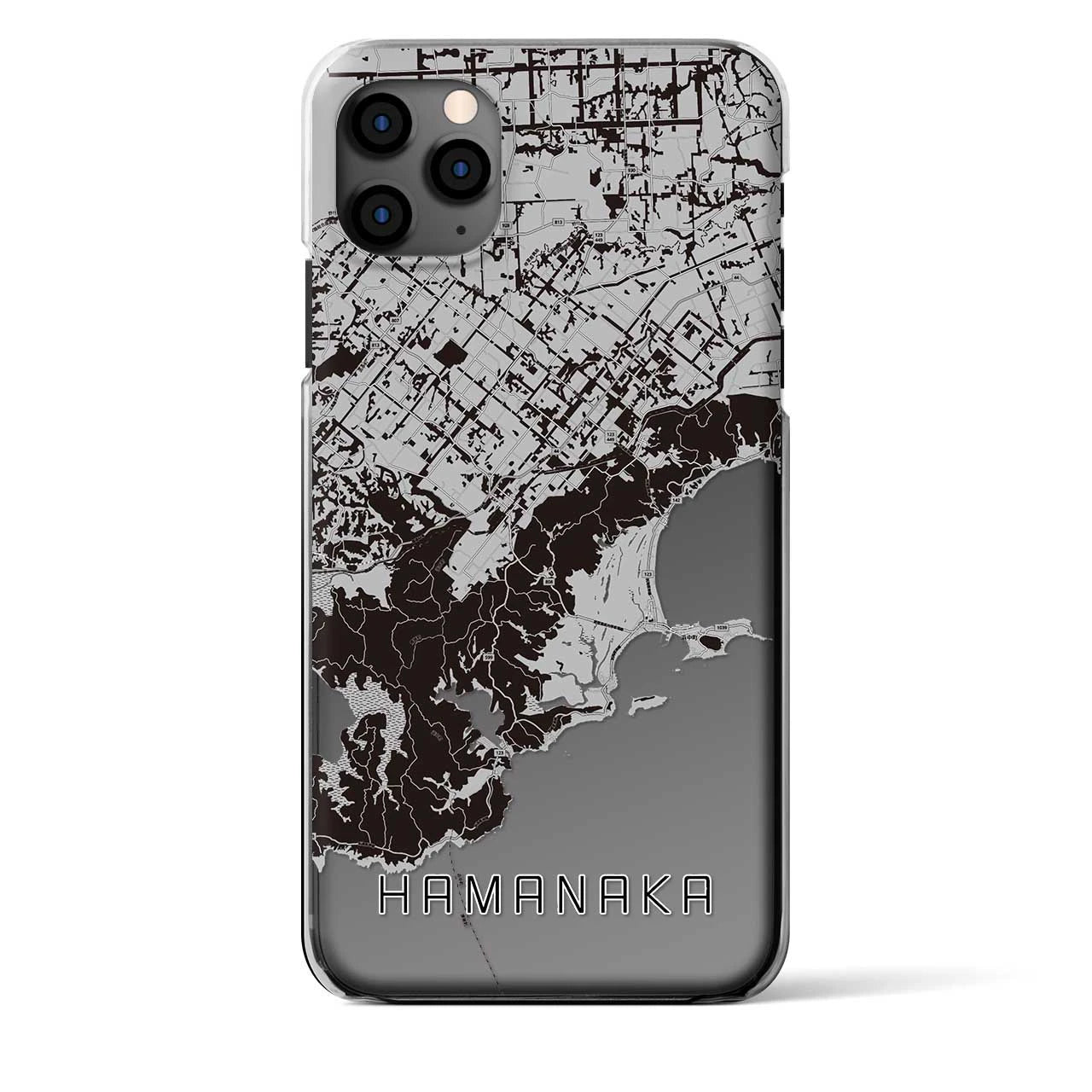 【浜中】地図柄iPhoneケース（クリアタイプ・モノトーン）iPhone 11 Pro Max 用