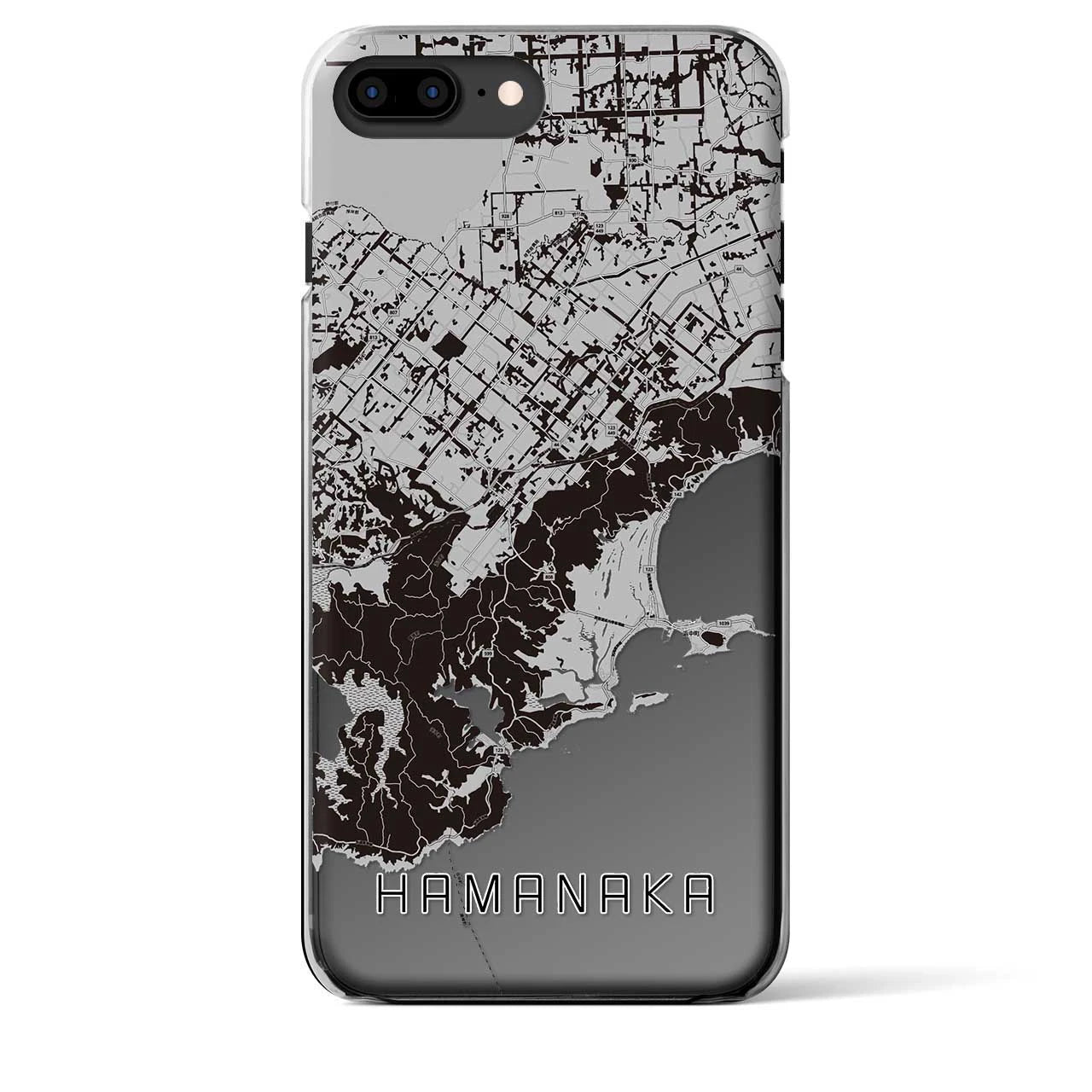 【浜中】地図柄iPhoneケース（クリアタイプ・モノトーン）iPhone 8Plus /7Plus / 6sPlus / 6Plus 用