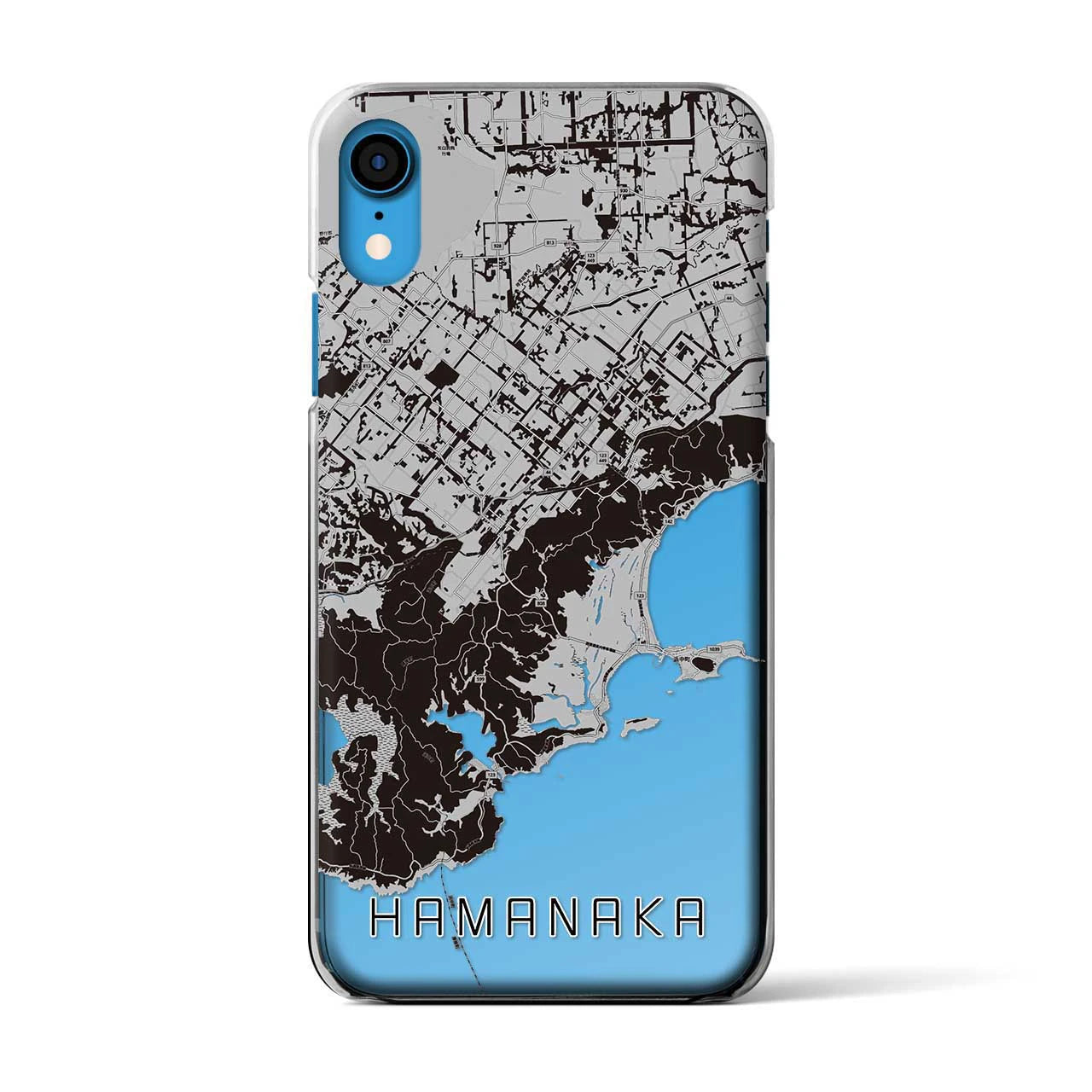 【浜中】地図柄iPhoneケース（クリアタイプ・モノトーン）iPhone XR 用