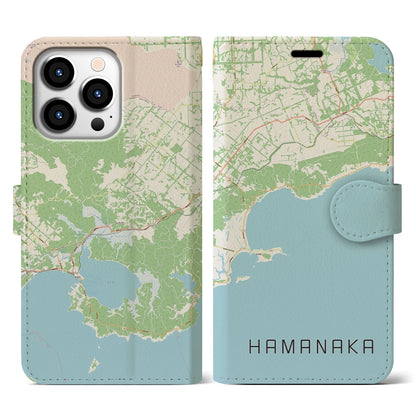 【浜中（北海道）】地図柄iPhoneケース（手帳タイプ）ナチュラル・iPhone 13 Pro 用