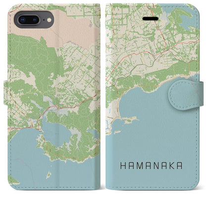 【浜中（北海道）】地図柄iPhoneケース（手帳タイプ）ナチュラル・iPhone 8Plus /7Plus / 6sPlus / 6Plus 用
