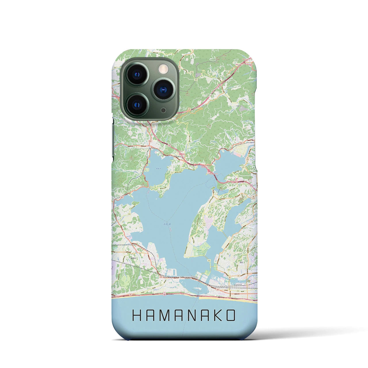 【浜名湖】地図柄iPhoneケース（バックカバータイプ・ナチュラル）iPhone 11 Pro 用
