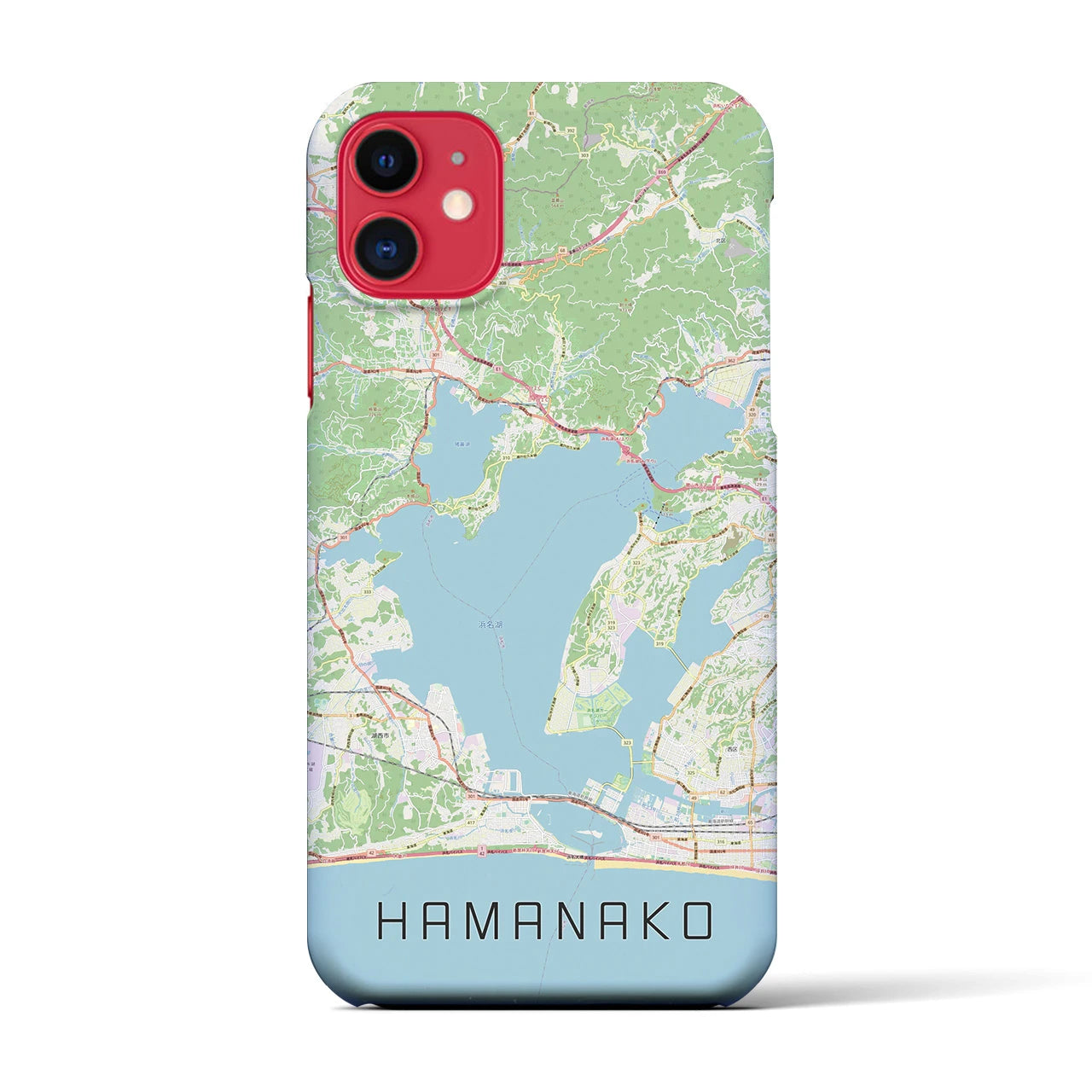 【浜名湖】地図柄iPhoneケース（バックカバータイプ・ナチュラル）iPhone 11 用