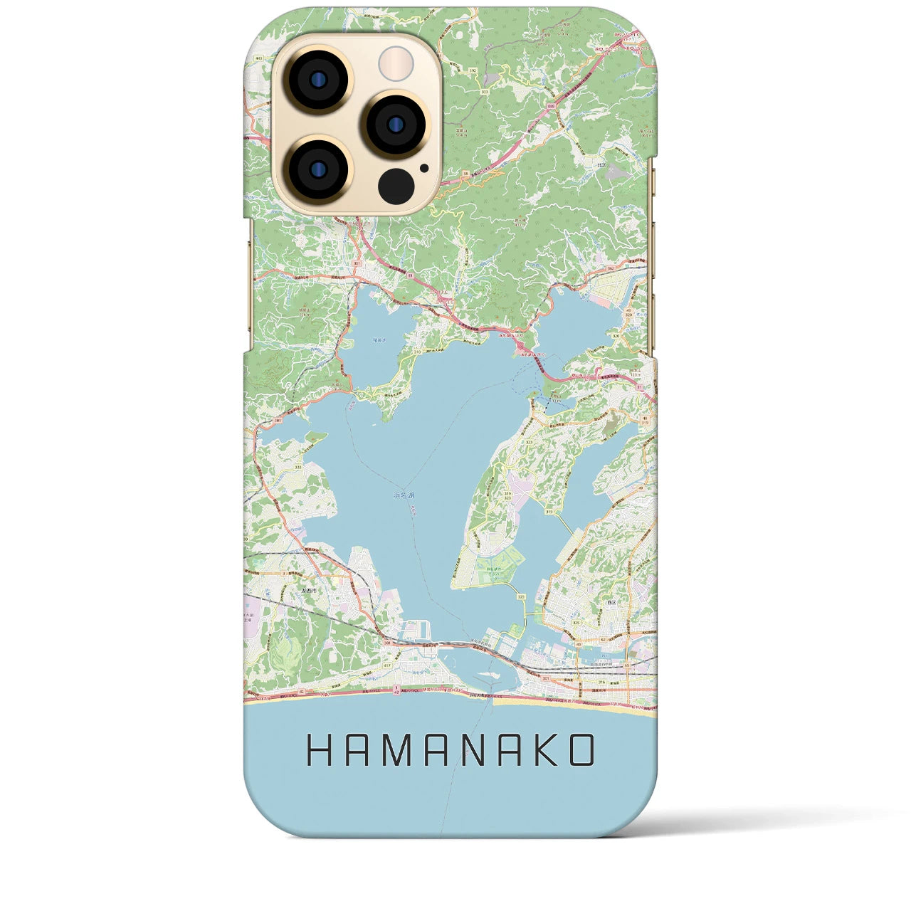 【浜名湖】地図柄iPhoneケース（バックカバータイプ・ナチュラル）iPhone 12 Pro Max 用