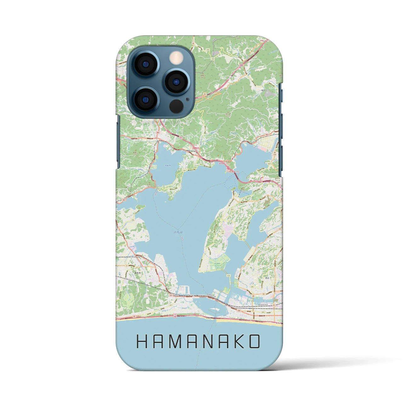 【浜名湖】地図柄iPhoneケース（バックカバータイプ・ナチュラル）iPhone 12 / 12 Pro 用