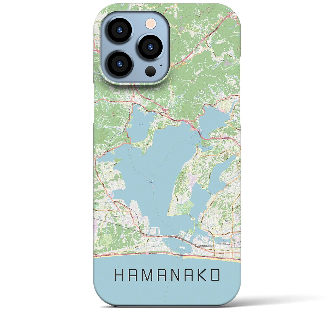 【浜名湖】地図柄iPhoneケース（バックカバータイプ・ナチュラル）iPhone 13 Pro Max 用