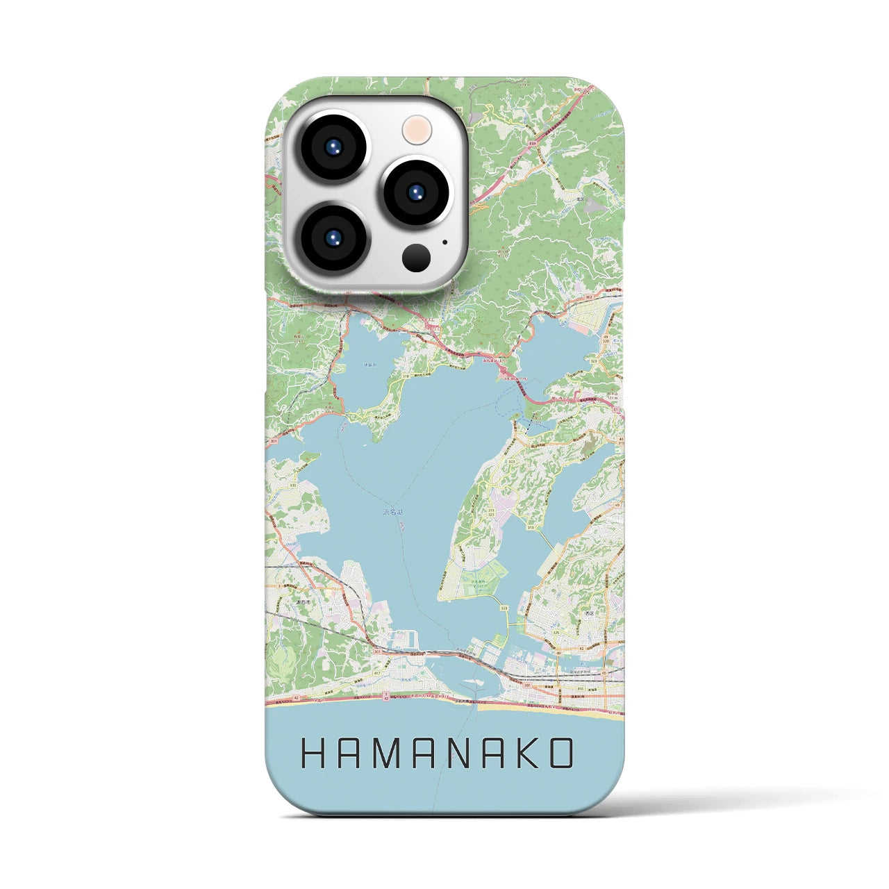 【浜名湖】地図柄iPhoneケース（バックカバータイプ・ナチュラル）iPhone 13 Pro 用