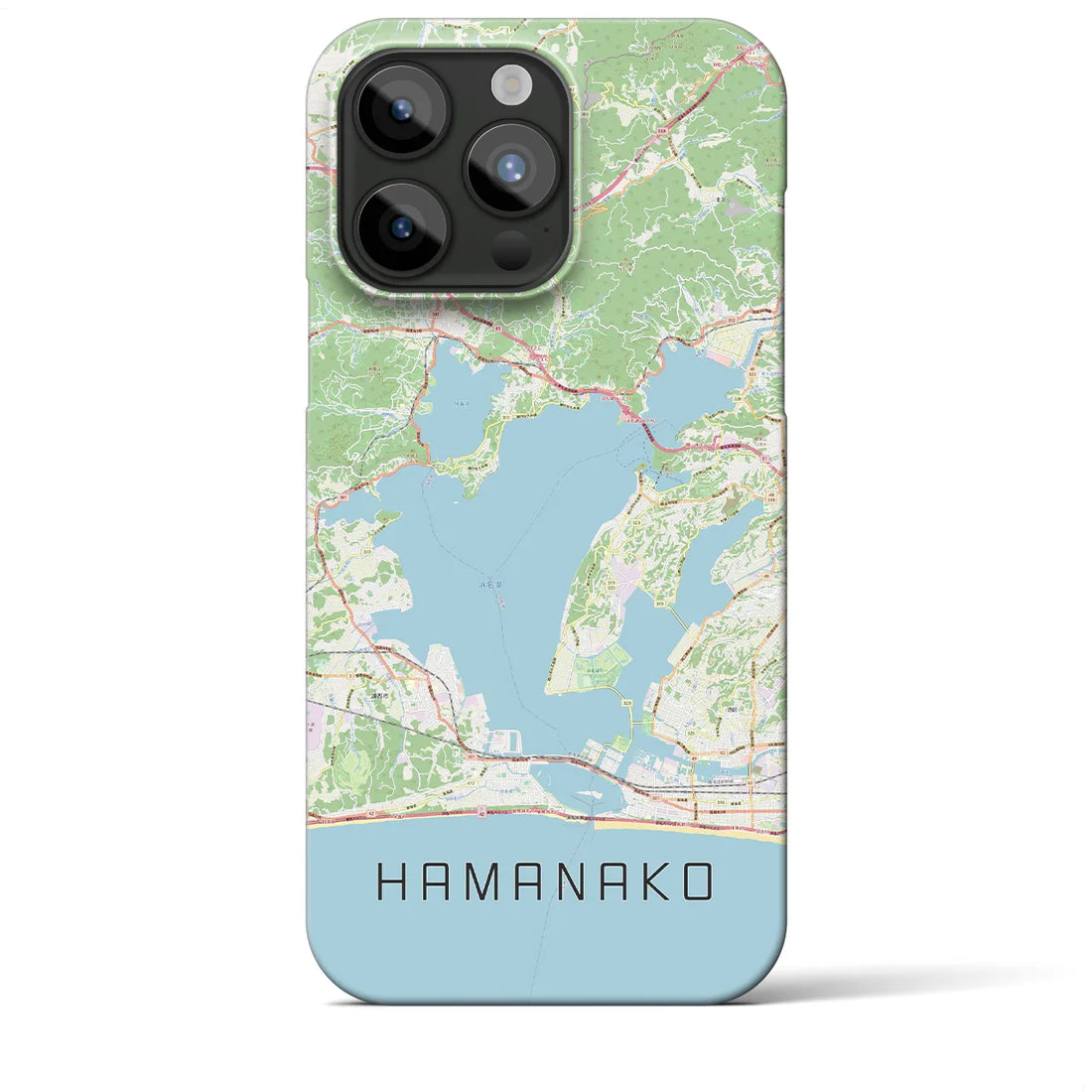 【浜名湖】地図柄iPhoneケース（バックカバータイプ・ナチュラル）iPhone 15 Pro Max 用