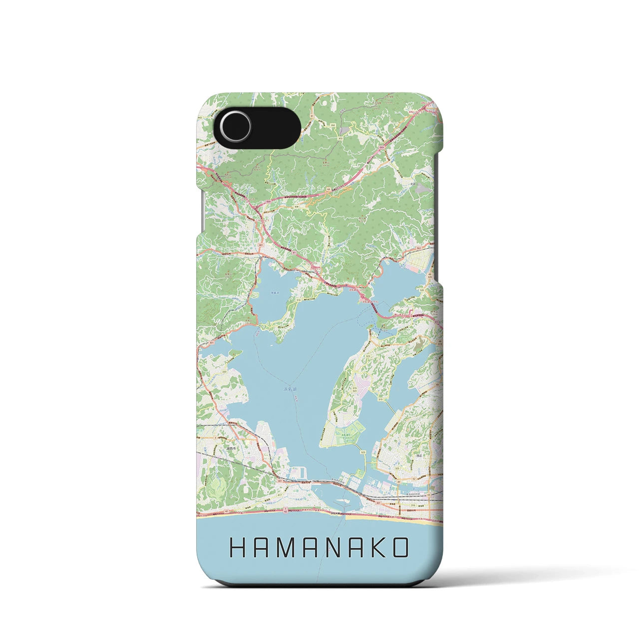 【浜名湖】地図柄iPhoneケース（バックカバータイプ・ナチュラル）iPhone SE（第3 / 第2世代） / 8 / 7 / 6s / 6 用